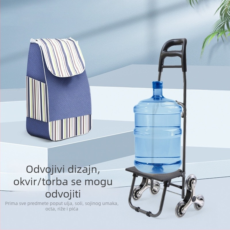 Junmei sklopiva košarica za kupovinu, pokretna, s funkcijom penjaanja uz stepenice, otisak logotipa i prilagodba