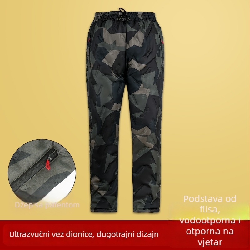 Muška maskirna jakna s kapuljačom – debeli zimski kaput, vodootporan i otporan na vjetar, prednji zip, srednja duljina