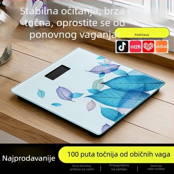 Vaga za tjelesnu težinu s napajanjem baterijama, do 180 kg, za odrasle, stil: jednostavan, lagan luksuz