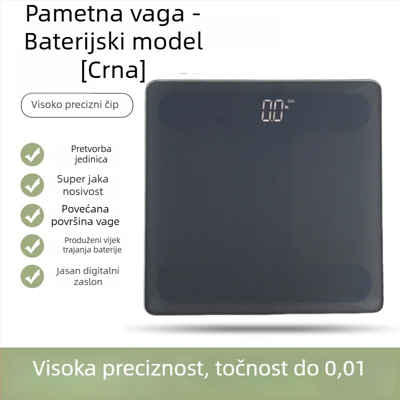 Vaga za tjelesnu težinu s napajanjem baterijama, do 180 kg, za odrasle, stil: jednostavan, lagan luksuz