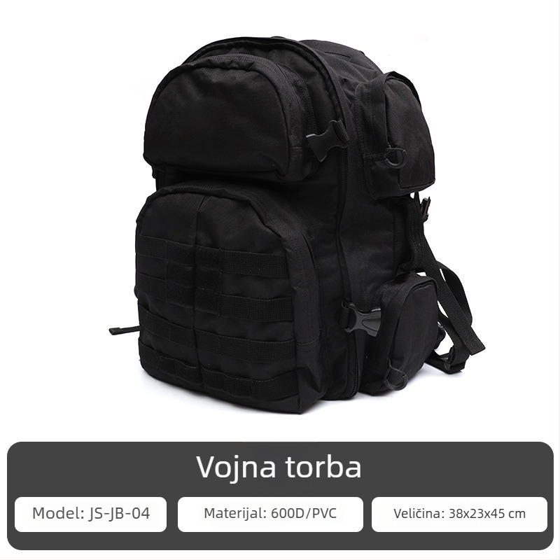 Planinarska putna torba, višenamjenska za planinarenje, kampiranje i vožnju bicikla, maskirani dezen, poliester, prozračna, lagana, otporna na habanje, proširivi kapacitet, zaštita leđa