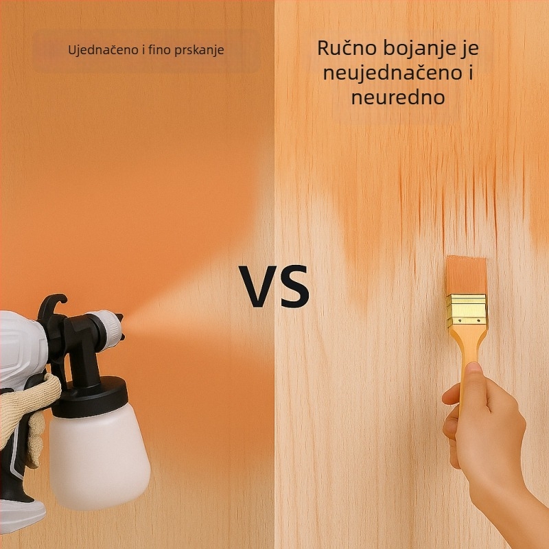 Električni sprej pištolj, visokoučinkovit, podesivi protok prskanja, pogodan za unutarnje i vanjske zidove, automobile, drvo i krove
