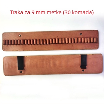 Kožna torbica za municiju Type 97 za šok oružje, dvostruki pretinac, 9 mm traka s 15 otvora, taktična torba oko struka
