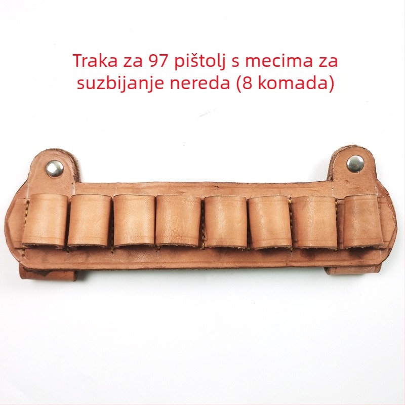 Kožna torbica za municiju Type 97 za šok oružje, dvostruki pretinac, 9 mm traka s 15 otvora, taktična torba oko struka
