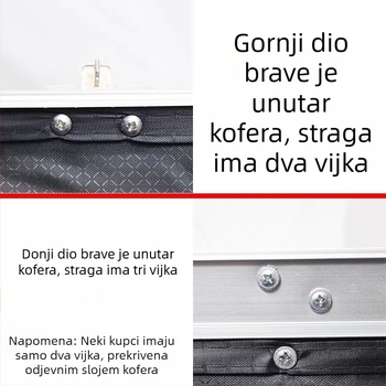 Dodatak bravi za kofer s ključem – ABS materijal, prednje otvaranje, dodaci za torbe, proljeće 2024