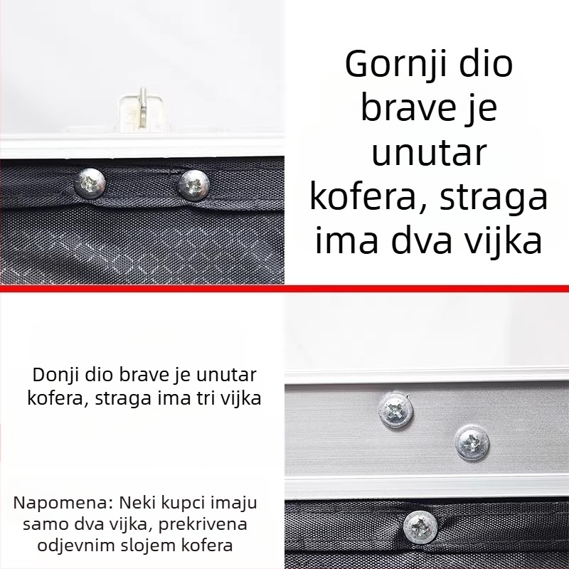 Dodatak bravi za kofer s ključem – ABS materijal, prednje otvaranje, dodaci za torbe, proljeće 2024
