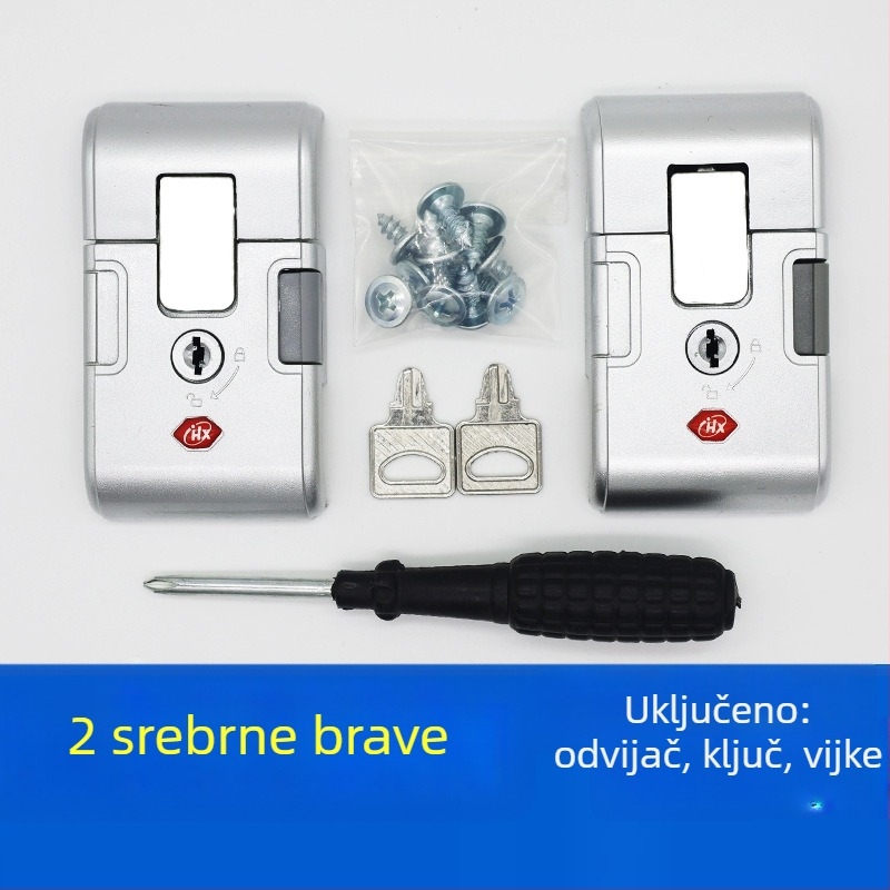 Dodatak bravi za kofer s ključem – ABS materijal, prednje otvaranje, dodaci za torbe, proljeće 2024