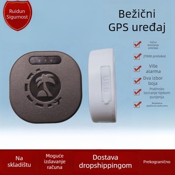 GPS real-time lokator Beidou — točnost 5 m, memorija 128 MB, dimenzije 39×39×14,5 mm, 480 mAh polimernа baterija, alarmi: vibracija, nestanak napajanja, mobilno upozorenje, geofence, prekoračenje brzine, karte: Amap/Baidu/Google