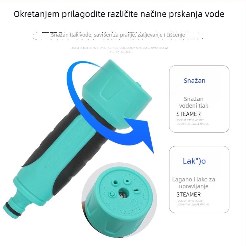 Kućni visokotlačni sprej — ABS glava i ABS držač, 90 g, višestruki ravni raspršivač za pranje automobila, čišćenje podova i stakla, zalijevanje vrta i kupanje kućnih ljubimaca