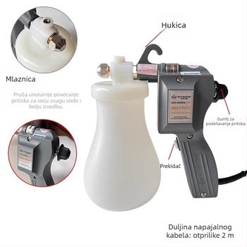 Pistolj za čišćenje tekstila, 50W, visoke snage, uklanjanje masnih mrlja, električni visokotlačni vodeni pištolj, 220V