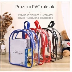 Prozirni PVC ruksak za djecu, unisex, ultra lagan, poliester podstava i naramenice s zračnim jastučićem, pogodan za svakodnevnu upotrebu i osnovnu školu.