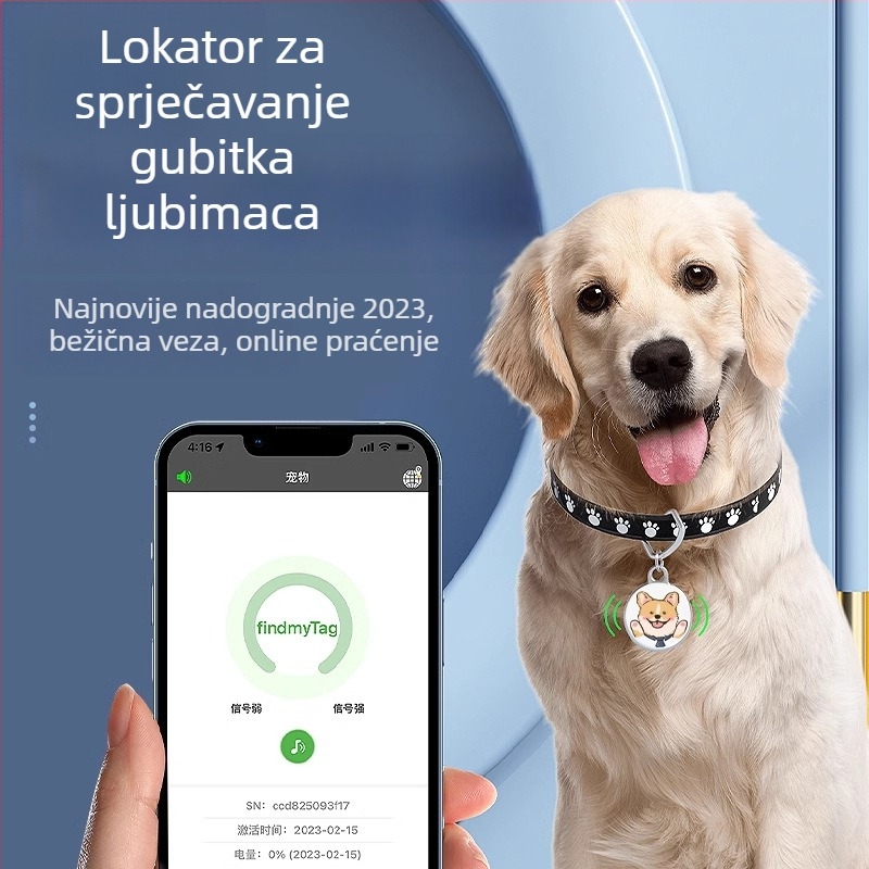 Lokatour za kućne ljubimce F3 s Bluetoothom, ABS kućište, 8 g, kompatibilan s iOS