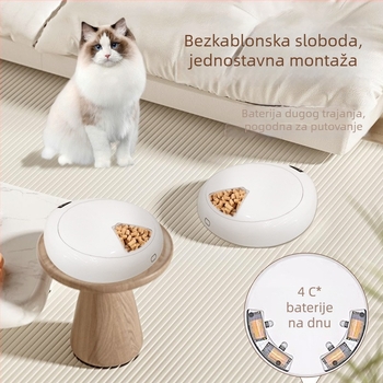 JUNGU šestero-komponentni automatski hranilnik za mokru hranu kućnih ljubimaca, Bluetooth upravljanje putem aplikacije, odvojiv, težina 1580 g