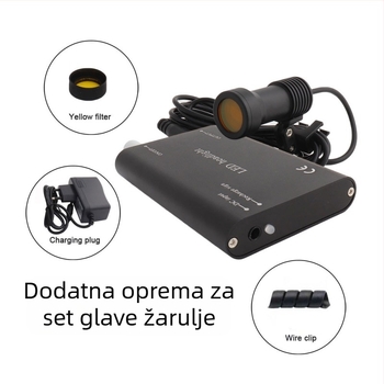 Oralno-stomatološka kirurška lupa s LED 5W, povećanje 2.5x–3.5x, filtr, metalna kutija