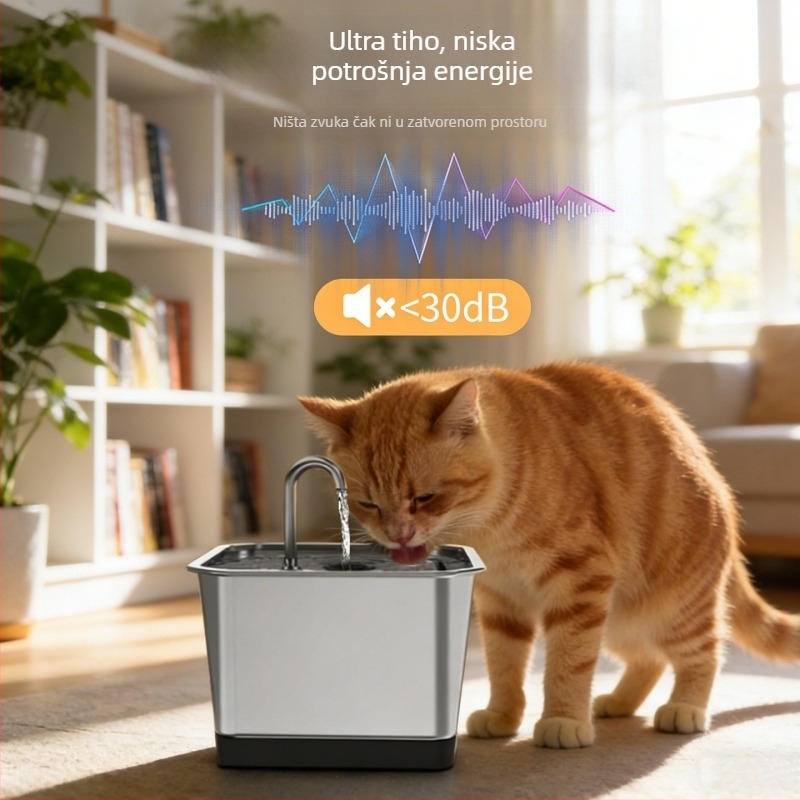 Fontana za vodu za mačke i pse - bežična, upravljana putem aplikacije, cirkulirajuća voda, odvojiva, 1600 g, Model TY02 APP Radar Battery