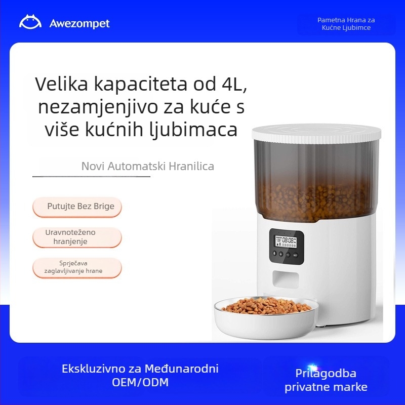 Okrugli hranilnik za mačke (Odvojivi; Težina: 3000 g; Bez podrške aplikaciji)