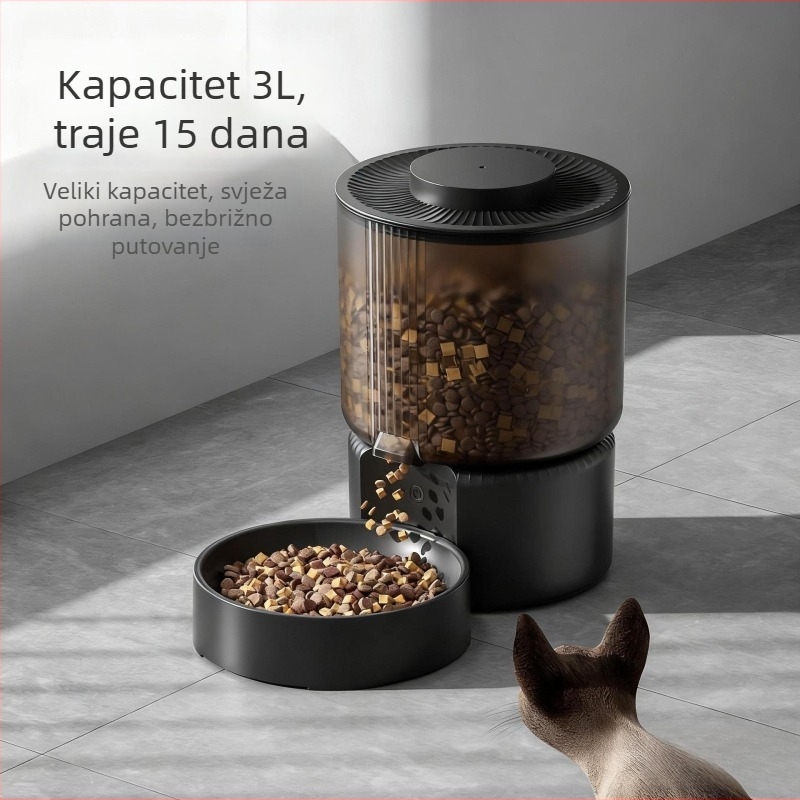 Pametna hranilica za kućne ljubimce 3L, daljinsko upravljanje putem mobilne aplikacije za mačke i pse, vremensko doziranje, odvojivi dizajn