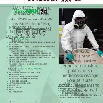 Rickland kapuljačasti jednokratni zaštitni kombinezon, otporan na prašinu i rasprskavanje tekućine