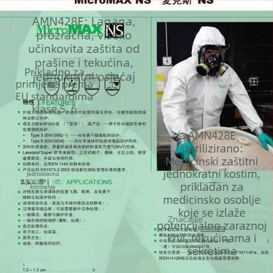 Rickland kapuljačasti jednokratni zaštitni kombinezon, otporan na prašinu i rasprskavanje tekućine