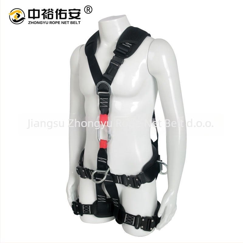 Petopojasni sigurnosni pojas za rad na visini u industriji vjetroenergije – pojas od poliestera/legiranog čelika, sigurnosna užad od najlona, Zhongyu you'an