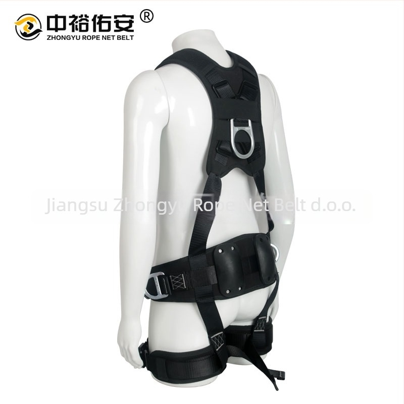 Petopojasni sigurnosni pojas za rad na visini u industriji vjetroenergije – pojas od poliestera/legiranog čelika, sigurnosna užad od najlona, Zhongyu you'an