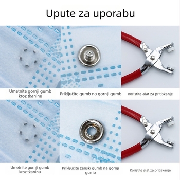 Set petokraka kopča od nehrđajućeg čelika – alat za ugradnju