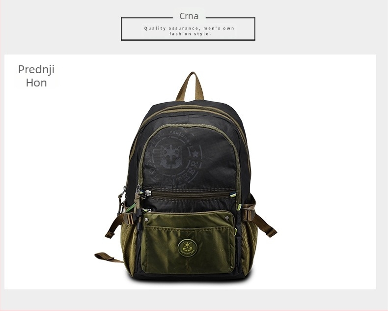 Muški putni ruksak, 20–35L, Oxford platno, 14-inčni laptop, zakrivljeni naramenice, ulični stil