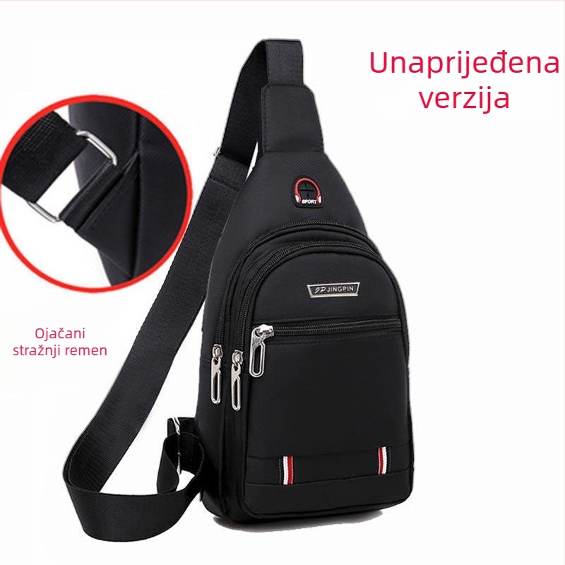 Muška prsna torba od Oxford platna, vodootporna, izolacija, proširivi kapacitet, zaštita kralježnice