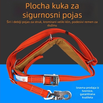 Sigurnosni pojas za gradilište — pet-točkovni i trotočkovni pojas, zaštita od pada, rad u visini, električar s dvostrukim stražnjim pričvršćivanjem