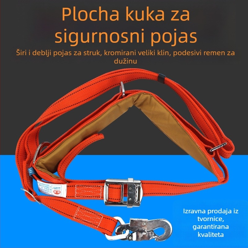 Sigurnosni pojas za gradilište — pet-točkovni i trotočkovni pojas, zaštita od pada, rad u visini, električar s dvostrukim stražnjim pričvršćivanjem