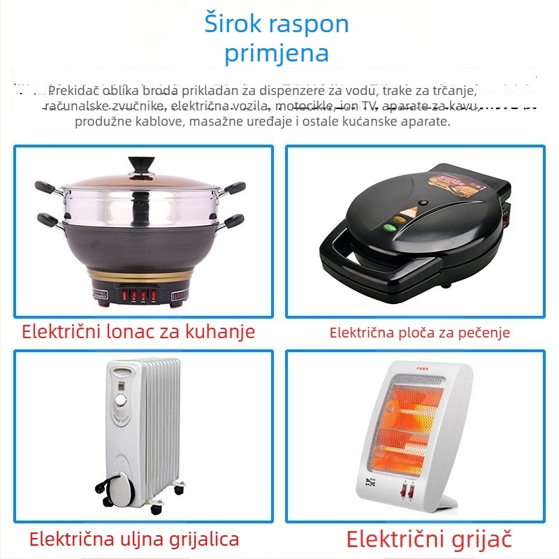 Termostatski prekidač za uljni grijač, visokog kapaciteta 16A, dvostruki 4/6-pinski priključak, dodatak za grijač