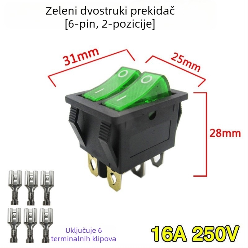 Termostatski prekidač za uljni grijač, visokog kapaciteta 16A, dvostruki 4/6-pinski priključak, dodatak za grijač