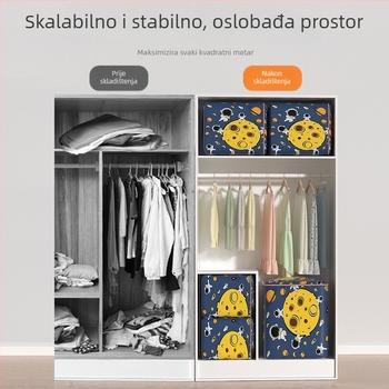 Torba za pohranu odjeće — kubičnog oblika, netkane tkanine, višestruki organizator za donje rublje i ćebade