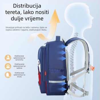 Školski ruksak za 1–6. razred - Unisex, Poliester, Lagani, Prozračan, Veliki kapacitet
