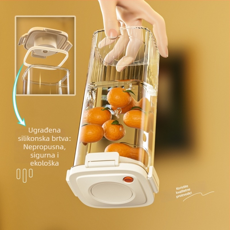 Kvadratna vakuumska posuda s pritiskom poklopca, 800–1000 ml, za sušenu koru mandarine, ljekovito bilje i zrna kave, posuda za čuvanje hrane svježe