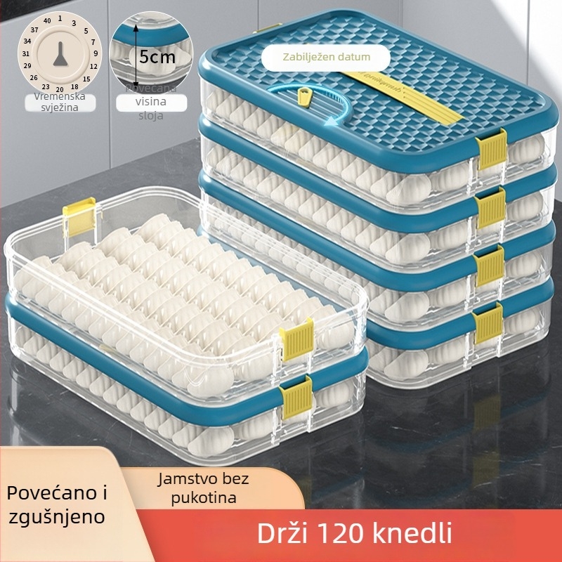 Kutija za knedle od plastike – zatvorena za očuvanje svježine, pogodna za zamrzivač, kuhinjsko skladištenje