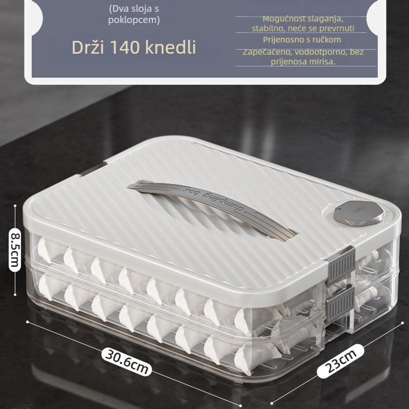 Kutija za knedle od plastike – zatvorena za očuvanje svježine, pogodna za zamrzivač, kuhinjsko skladištenje