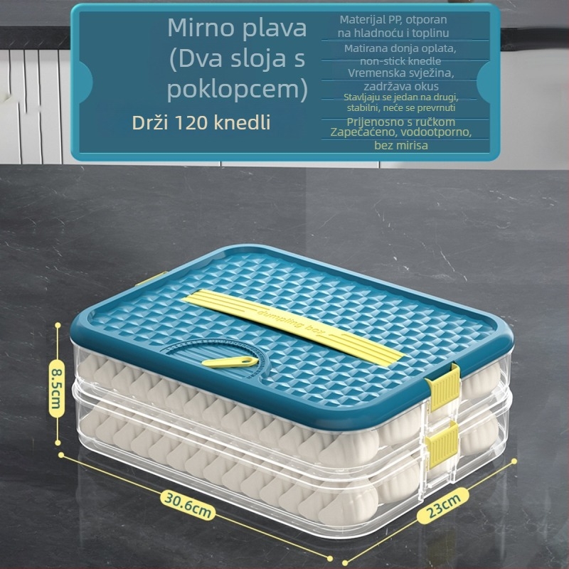 Kutija za knedle od plastike – zatvorena za očuvanje svježine, pogodna za zamrzivač, kuhinjsko skladištenje