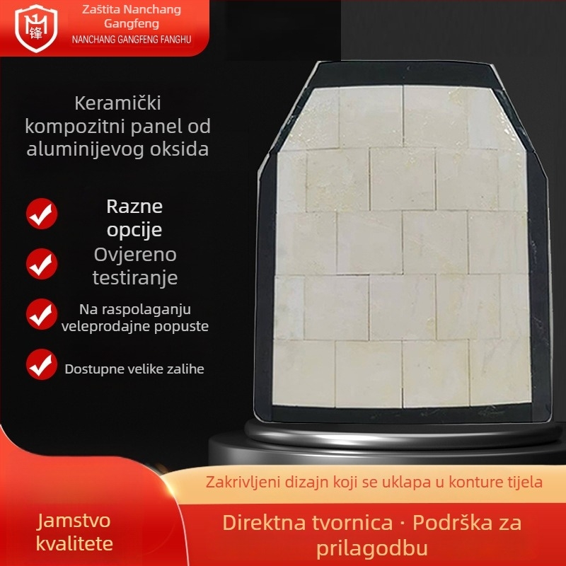 Protuprobojna ploča za prsa s keramiko‑kompozitom GA6 NIJ IV, aluminij + PE ploča, Težina 500–2850 g, Površina: traka ili poliurea