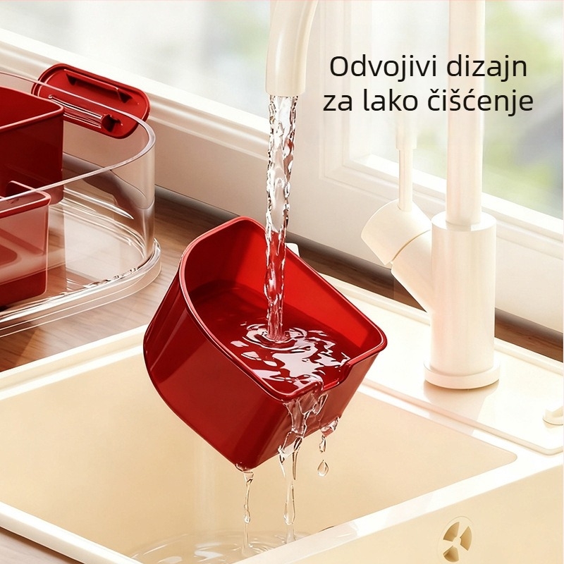 Višeslojna kutija za začine, set od 5 posuda, kapacitet 1 L, materijal ABS/PET, kuhinjski organizator začina