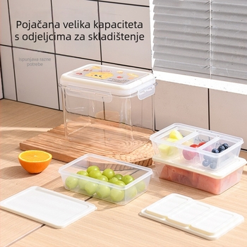 Kutija za očuvanje svježine hrane, velika kapacitet za hladnjak i zamrzivač, prozirna plastična kutija s poklopcem