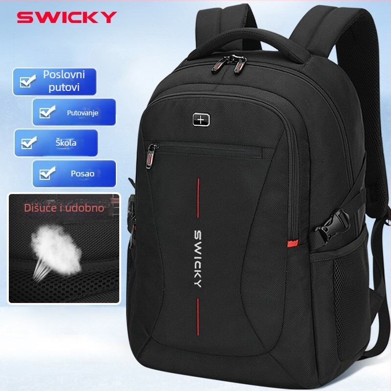 SWICKY 88042 Unisex poslovni ruksak – Kapacitet 36-55 L, Poliester, Vodootporan, Protiv krađe, Pogodan za 16-inčni laptop