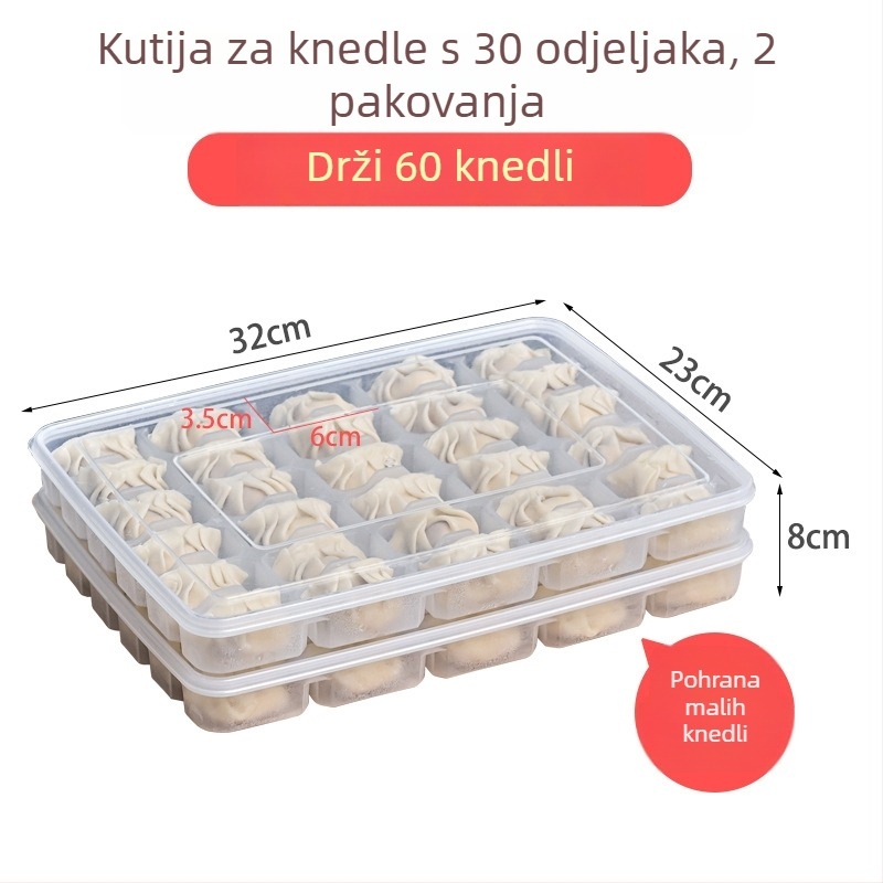 Kutija za knedle s poklopcem, plastika za hranu, prijenosna, skladištenje, očuvanje svježine