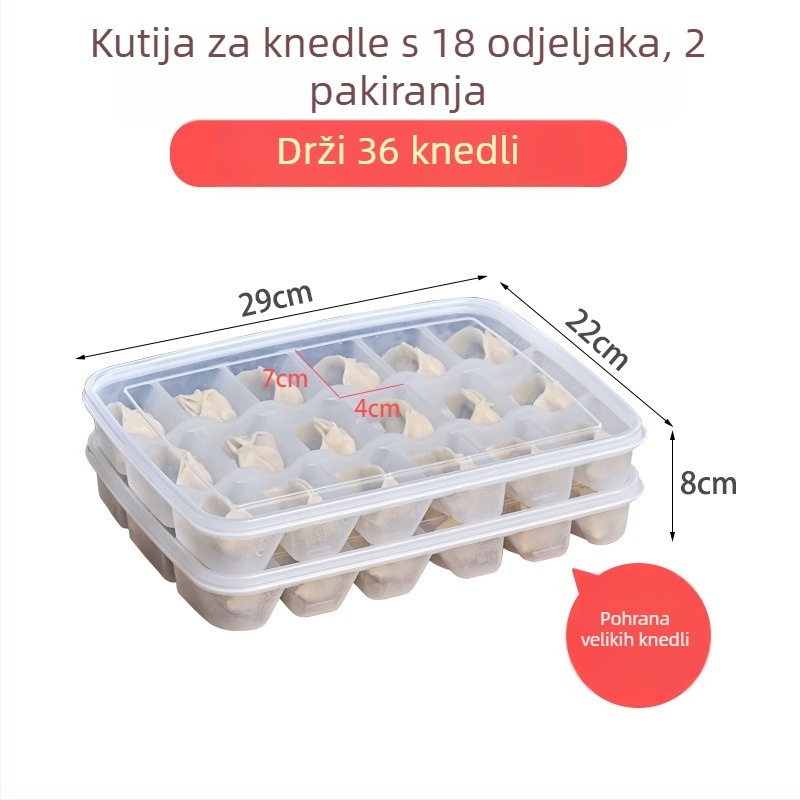 Kutija za knedle s poklopcem, plastika za hranu, prijenosna, skladištenje, očuvanje svježine