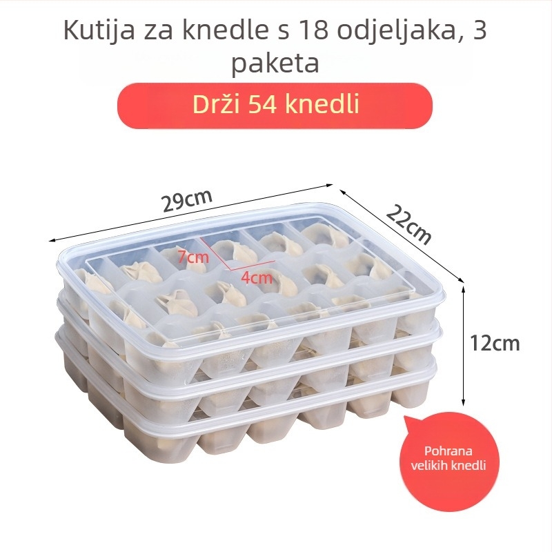 Kutija za knedle s poklopcem, plastika za hranu, prijenosna, skladištenje, očuvanje svježine
