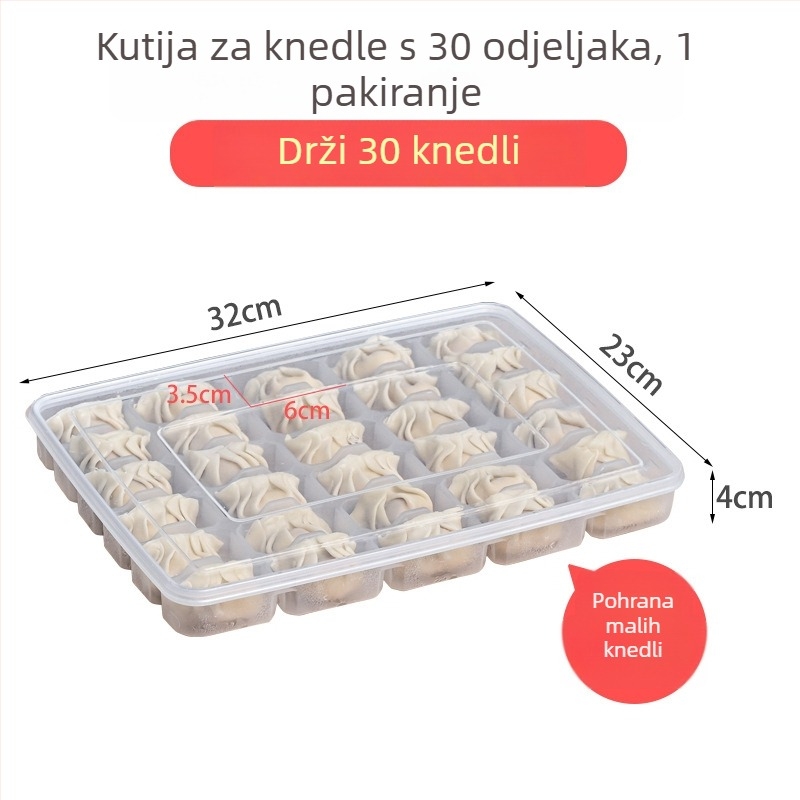 Kutija za knedle s poklopcem, plastika za hranu, prijenosna, skladištenje, očuvanje svježine