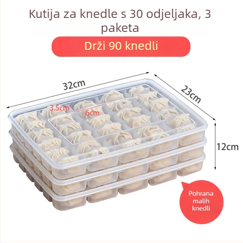 Kutija za knedle s poklopcem, plastika za hranu, prijenosna, skladištenje, očuvanje svježine