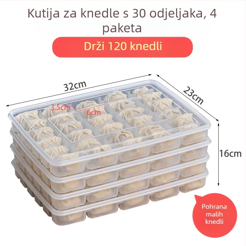 Kutija za knedle s poklopcem, plastika za hranu, prijenosna, skladištenje, očuvanje svježine