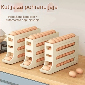 Kutija za jaja za hladnjak – kremasti stil, plastika, pohrana jaja