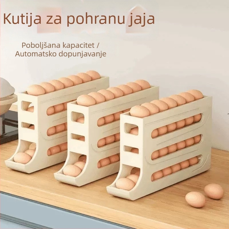 Kutija za jaja za hladnjak – kremasti stil, plastika, pohrana jaja